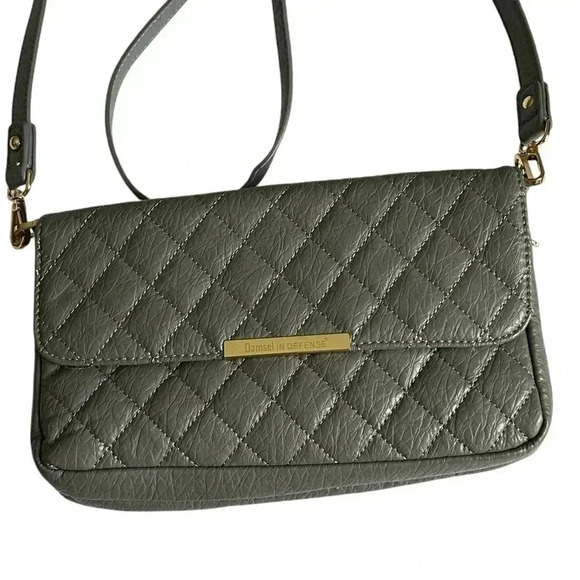 Quilted Gray Shoulder Bag - Picture 1 of 11
